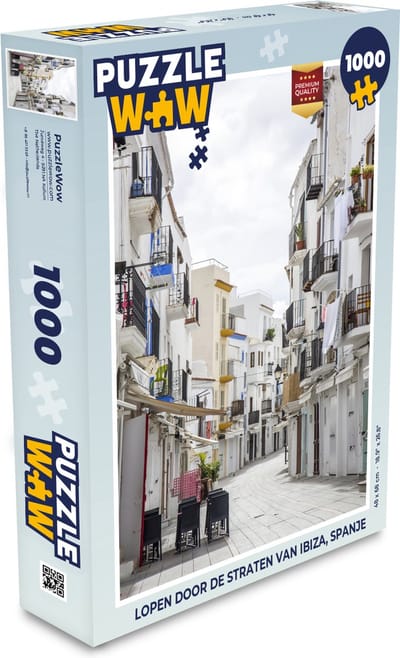 Puzzel Lopen door de straten van Ibiza, Spanje - Legpuzzel - Puzzel 1000 stukjes volwassenen