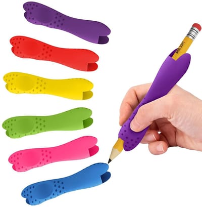 Dailygoods - 6 stuks penhouders hulp schrijfhulp voor pen pen pen houder hulpmiddel schrijfhulp kinderen schrijfhulp voor kinderen volwassenen handschrift rechts en linkshandigen
