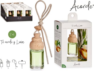 Auto Parfum - Luchtverfrisser de Luxe - Acorde - Flesje 8 ml - Limoen/ Groene Thee - Voordeel Set 3 Stuks - Kado Tip !!