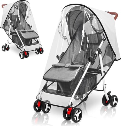 Universele Regenbescherming voor Kinderwagens met Ademend Ventilatiemateriaal, Transparante Bescherming tegen Wind, Stof en Sneeuw