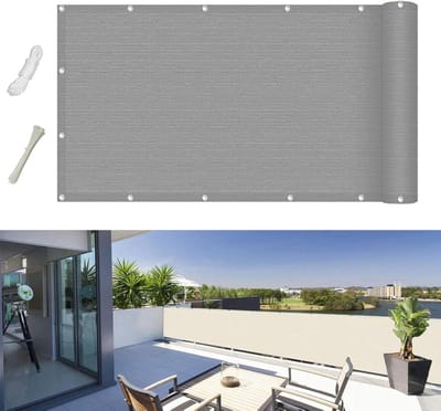 Inkijkbescherming Balkon - Privacy Scherm - Terras en Tuin - Weerbestendig HDPE - 145 x 950 cm - Lichtgrijs