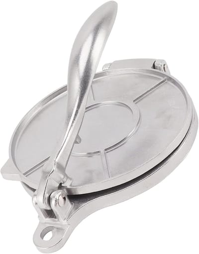 Tortilla Pers - Deegpers Quesadilla - Zelf Wraps Maken - Aluminium Legering - 16 cm Diameter - Zilver