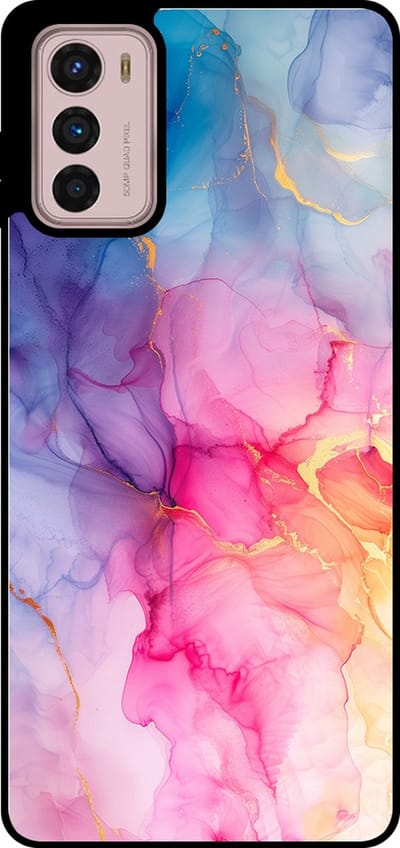 Smartphonica Telefoonhoesje Geschikt voor Motorola Moto G42 met marmer opdruk - TPU backcover case marble design - Regenboog geschikt voor Motorola Moto G42
