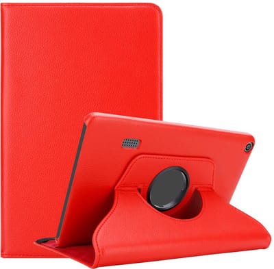 Cadorabo Tablet Hoesje geschikt voor Huawei MediaPad T3 7 (7.0 Zoll) in KLAPROOS ROOD - Beschermhoes ZONDER auto Wake Up, met stand functie en elastische band sluiting Book Case Cover Etui