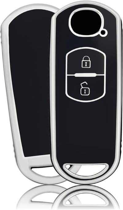 Sleutelcover voor Auto, Sleutelhanger Bescherming, Compatibel met Mazda Modellen, Zwart, Duurzaam en Stijlvol Design