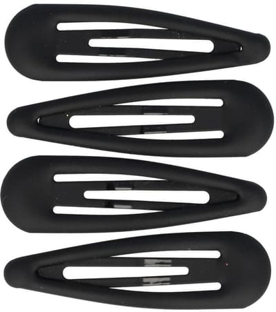 Haarsoires Haarspeld Klikklak 6cm - Epoxy - Matte Kleur Zwart - Set van 4 - Haarclip Speldjes - Makkelijk in Gebruik - Haaraccessoires voor Volwassenen & Kinderen - Hair Clip - Decoratieve Haaraccessoire