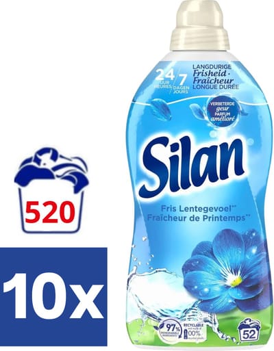 Silan Wasverzachter Fris Lentegevoel - 10 x 1.144 l (520 wasbeurten)