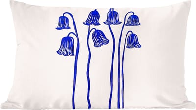 Sierkussens - Kussentjes Woonkamer - 60x40 cm - Bloemen - Blauw - Lijnen - Bloemblaadjes