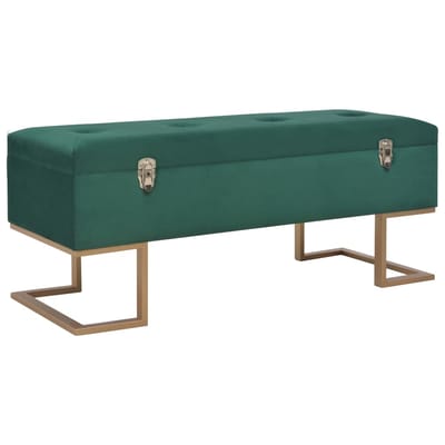 vidaXL - Bankje - met - opbergvak - 105 - cm - fluweel - groen