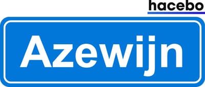 Hacebo - Plaatsnaam Sticker - 29x10 CM - Azewijn sticker - Verkeersborden sticker - grappige cadeaus - Azewijn