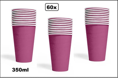 60x Mega beker paars karton 350ml - Drinken drank limonade