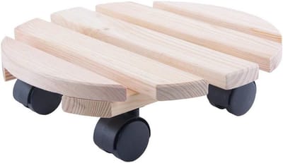 Rolonderzetter voor Planten - 30-200 kg Draagkracht, Houten Plantenroller, Ø 30 cm