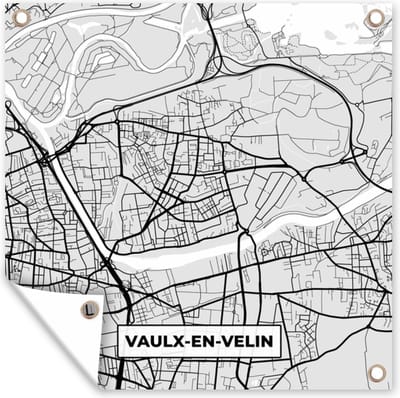 Tuin poster Stadskaart - Frankrijk - Kaart - Vaulx-en-Velin - Plattegrond - 200x200 cm - Tuindoek