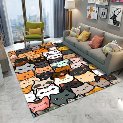 Cartoon Veel Schattige Kat Kittens Tapijt Woonkamer Bank Slaapkamer Studeerkamer Keuken Entree Deurmat Antislip Kawaii Huisdecoratie Tapijt 50x80cm