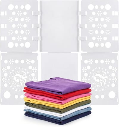 Vouwplank voor Kleding - Opvouwbare Wasvouwplank voor T-shirts, Overhemden en Broeken, Ideaal voor Volwassenen en Kinderen, 68 x 58 cm, Wit en Praktisch in Gebruik