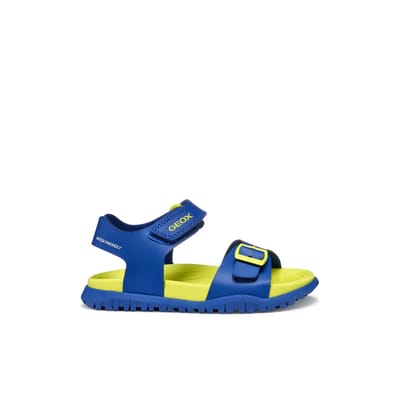 GEOX SANDAL FUSBETTO TIENERS Sandalen - KONINGSBLAUW/FLUOGEEL - Maat 32