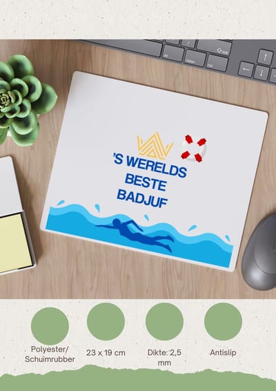 Akyol - badjuf cadeau - Muismat - Badjuf - badjuffen en badmeesters - - cadeau badjuf - zwemmen - zwemdiploma - cadeau - kado - gift - geschenk - moederdag - lifeguard - 23 bij 19 cm