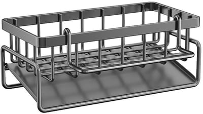 Gootsteenrekken - Keukenopslag en -organizers - Gootsteenreinigers - Keukenaccessoires - Gootsteensponsrekken - Organisatoren en afvoerrekken -Grijs