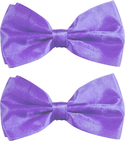 Toppers - Partychimp Carnaval verkleed vlinderstrikje zijdeglans - 2x - paars - polyester - heren/dames