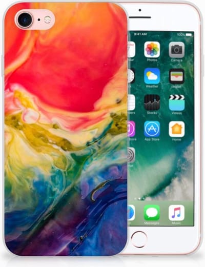 Hoesje maken iPhone SE 2022 | SE 2020 | 8 | 7 Watercolor Dark