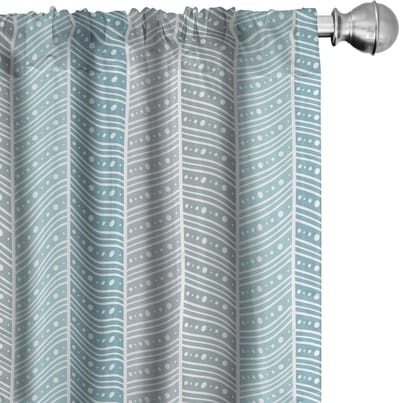 ABAKUHAUS Geometrische Gordijnen – 2-delig 75x175 cm – Mikrofaser – Halfdonkerend – Lichtblauw