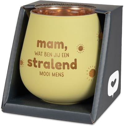 Sfeerlichthouder - Mam, wat ben jij een stralend mooi mens - Glas