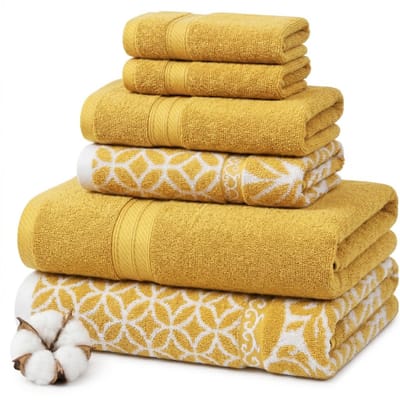 Overseas | Set van 6 omkeerbare Filigraan jacquard servetten van filigraan (goud)