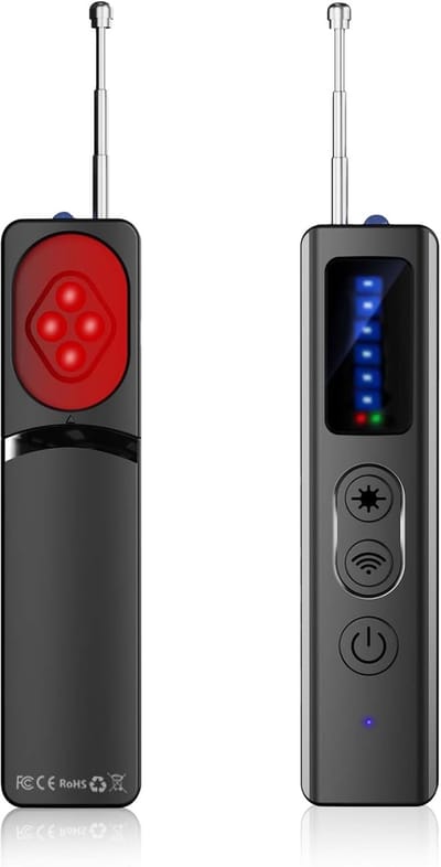 Detectoren voor verborgen camera's, anti-spionagedetectoren, afluisterapparatuurdetectoren, GPS-detectoren, camerazoekers, RF-scanners, detectoren voor GPS-trackers en draadloze afluisterapparaten.