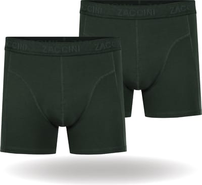 Zaccini Cotton Stretch Boxershorts - Groen - 2 stuks - Heren onderbroeken - Boxer - 95% Katoen - Maat S