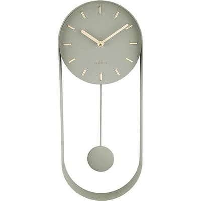 Karlsson Wandklok Pendulum Charm - Staal Jungle Groen - 50x20x4,8cm - Wandklok Scandinavisch