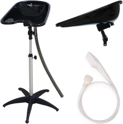 Luxe Haarwasbak - Wasbak Kapper - Voor Thuis of Salons - Wastafel Kantelbaar - Thuiszorg - Zwart