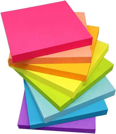 800 stuks kleurrijke zelfklevende notitieblaadjes 76 x 76 mm, ideaal voor school, kantoor en thuisgebruik
