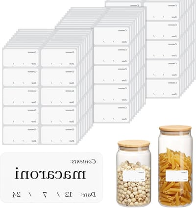 Zelfklevende Labels 1200 Stuks 38 x 19 mm Witte Stickers voor Jars, Dozen, Documenten, Enveloppen, School, Kantoor en Keuken - Perfect voor Organisatie en Labeling