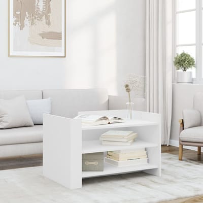 vidaXL - Salontafel - 80x50x50 - cm - bewerkt - hout - wit