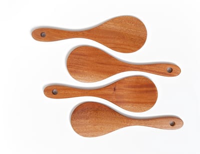 Khaya - houten rijstlepel - opscheplepel - kookgerei - eco-vriendelijk - set van 2