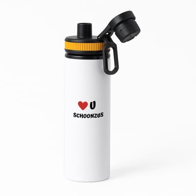Hacebo® - love u schoonzus waterfles met draaidop oranje - Zus - de liefste schoonzus - verjaardag - cadeautje voor zus - zus artikelen - kado - geschenk - water fles - 850ML