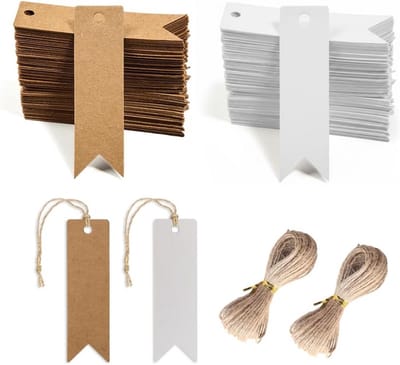 200 Grote Cadeaulabels van Kraftpapier met 40 Meter Jute Touw voor Cadeaus en Decoratie