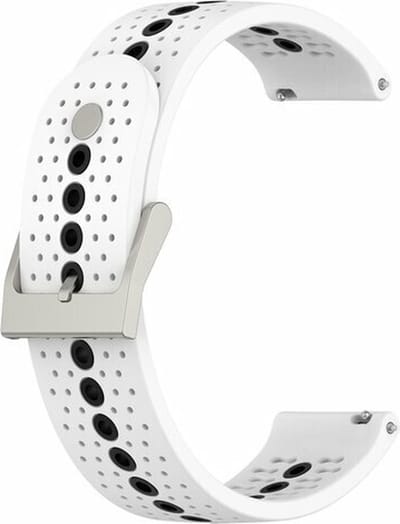By Qubix - Geschikt voor Garmin bandje - Geschikt voor Garmin Vivomove 3 / HR / Luxe / Sport / Style / Trend - Dot Pattern bandje - Wit - Smartwatch bandje 20mm