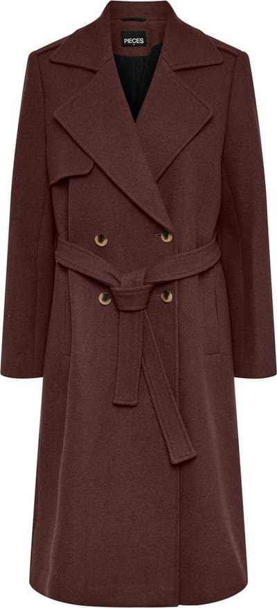 PIECES PCNIKA LONG TIE BELT TRENCHCOAT Dames Trenchcoat - Maat XS