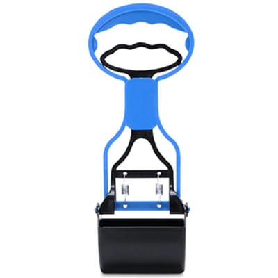 Lange steel Pet Pooper Scooper Dog Cat Waste Picker Kaak Kak Scoop Pick Up Clean Waste Cleaning S blauw