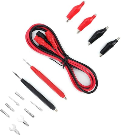 Multimeter Kabelset - Testkabels Krokodillenklemmen - Elektrische Tests - 16 Professionele Accessoires - Fijne Punten - Rood Zwart