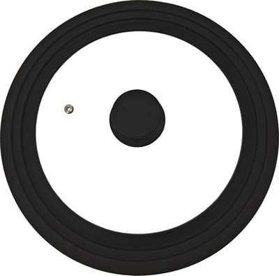 SB Line Universele glazen deksel met siliconen rand - voor pannen van 16cm/18cm/20cm - Zwart