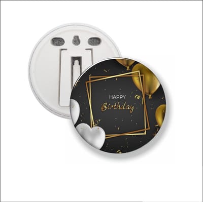 Button Met Clip 58 MM - Happy Birthday
