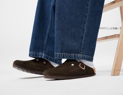 Birkenstock Boston Suede Leather Bruin