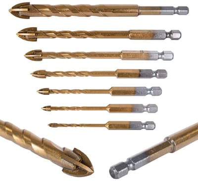 GEKO 7-delige boorenset - Glas en Keramiek - Tungsten Carbide - 3 tot 12 mm
