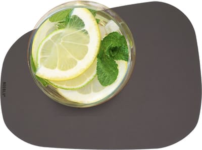 NOOBLU PEBL onderzetters 17 x 13 cm - Kleur: Lead grey, Aantal: set van 4