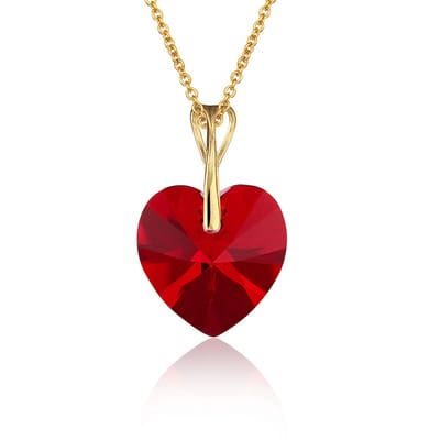 Montebello Ketting Pim HG26 - Swarovski Hart - 925 Zilver Verguld - Ø14mm - 45cm