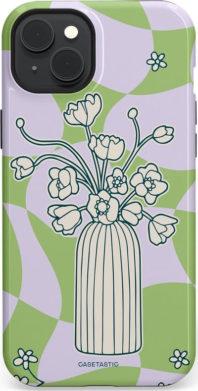 Casetastic Hoesje Geschikt voor Apple iPhone 15 Plus Magsafe - Stijlvolle Beschermende Duo-layer Case - Bosje vol groen
