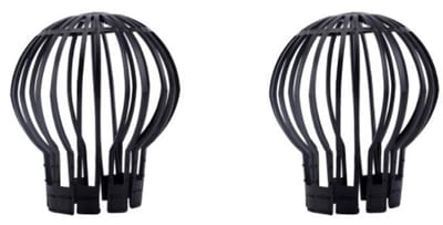 Bladvanger regenwaterafvoer - set van 2 - 12 cm diameter - bladeren, takken, etc. - kunststof dakgootbeschermer - zwart