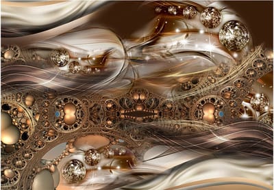 Fotobehangkoning - Behang - Vliesbehang - Fotobehang Diamanten en Juwelen - Luxe - Hotel Chique - Jewel of Bronze - 200 x 140 cm